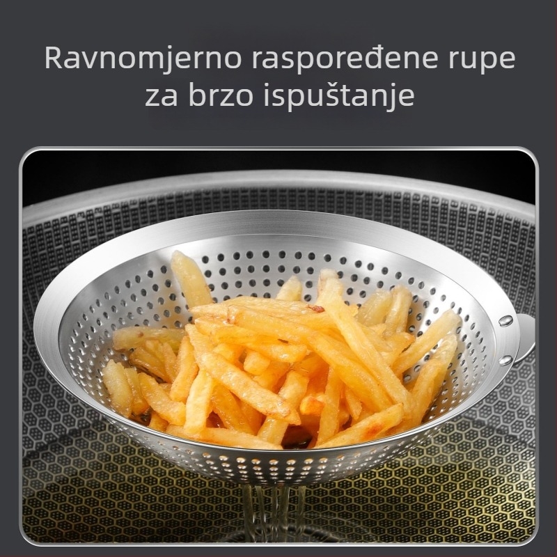 Nehrđajući čelik, ultra debeli štap-čep za vruću lonac, jedinstveni dizajn, cjedilo za knedle i rezance, kuhinjska sita