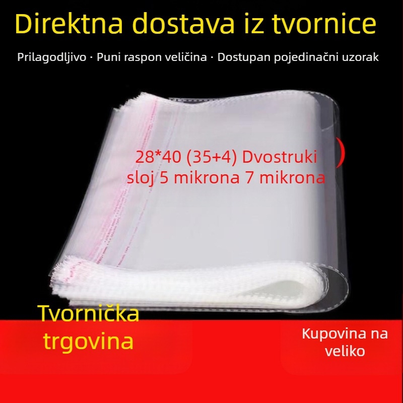 OPP prozirne vrećice za odjeću s automatskim zatvaranjem, plastične vrećice za zatvaranje, 28×40 cm