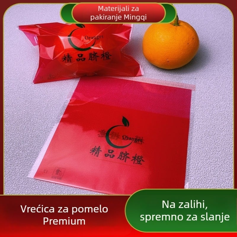 OPP plastična vrećica za naranče, s automatskim zatvaranjem, crvena