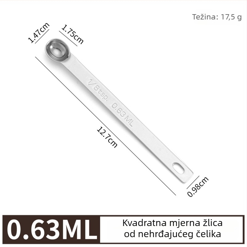 304 nehrđajući čelik mjerna žlica, višestruke veličine, četvrtastog oblika, za kavu i prah mlijeka, alat za pečenje, s mjernom skalom za sol