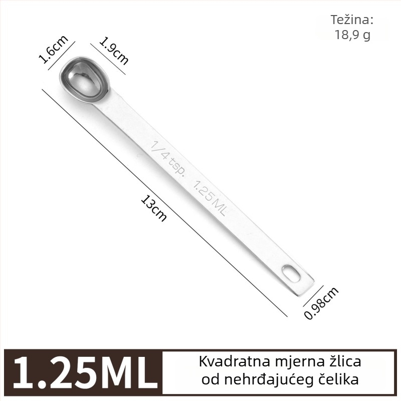 304 nehrđajući čelik mjerna žlica, višestruke veličine, četvrtastog oblika, za kavu i prah mlijeka, alat za pečenje, s mjernom skalom za sol