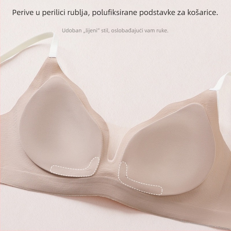 Grudnjak bez žice za male grudi, blago podizanje, mekana podrška, prozračna čipka, protiv opuštanja, seksi ženski grudnjak