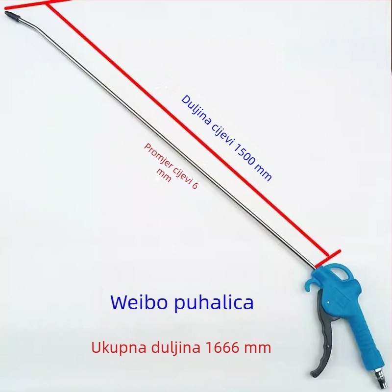 Weibo pneumatski pištolj za čišćenje prašine, visokotlačni alat s produženom šipkom