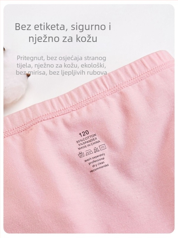 Dječje gaćice od čistog pamuka, antibakterijske, tanke, 4-komplet, za djevojčice 3–8 godina