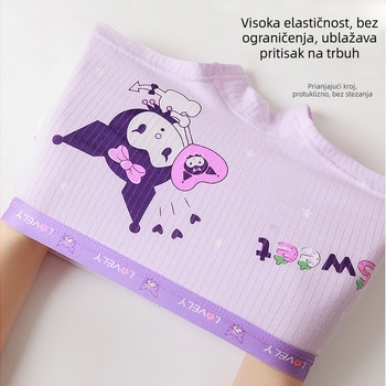 Kuromi dječje gaćice za djevojčice od pamuka s crtić motivom, antibakterijske bokserice klase A, slatke