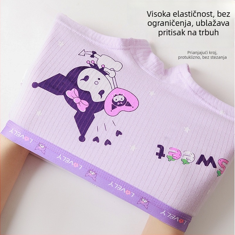 Kuromi dječje gaćice za djevojčice od pamuka s crtić motivom, antibakterijske bokserice klase A, slatke