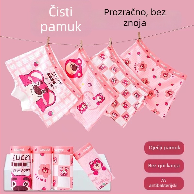 Kuromi dječje gaćice za djevojčice od pamuka s crtić motivom, antibakterijske bokserice klase A, slatke