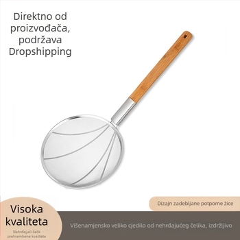 Nehrđajuća čelična žlica za prženje s dugom drškom i finom mrežom