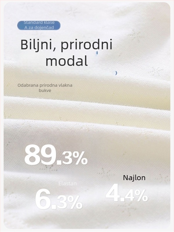 Dječje gaćice od modalnog materijala, Klasa A, Ljeto 2025, četverodjelni paket, srednji pojas