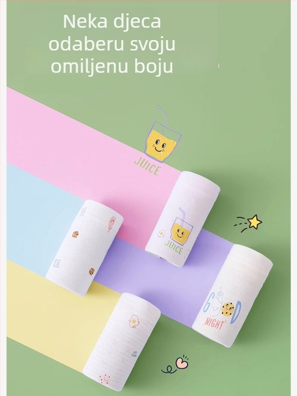 Dječje gaćice od modalnog materijala, Klasa A, Ljeto 2025, četverodjelni paket, srednji pojas
