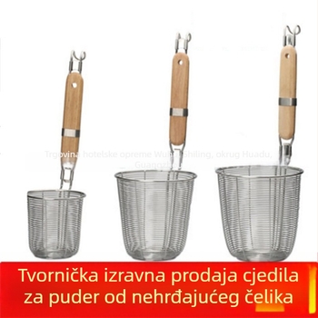 Sito od nehrđajućeg čelika s finom mrežicom, veliko za kuhanje i ocjeđivanje rezanaca