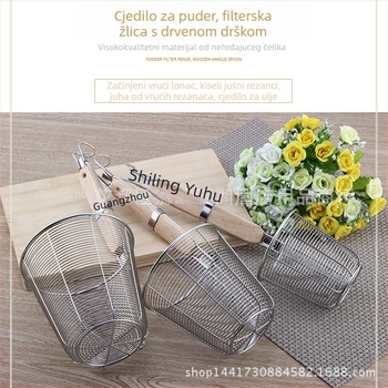 Sito od nehrđajućeg čelika s finom mrežicom, veliko za kuhanje i ocjeđivanje rezanaca