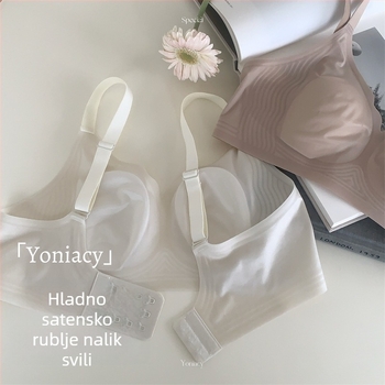 Liquid Moonlight bešavni grudnjak od satena, prozračan, s blagim push-up učinkom