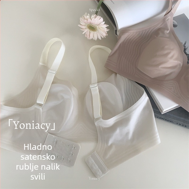 Liquid Moonlight bešavni grudnjak od satena, prozračan, s blagim push-up učinkom