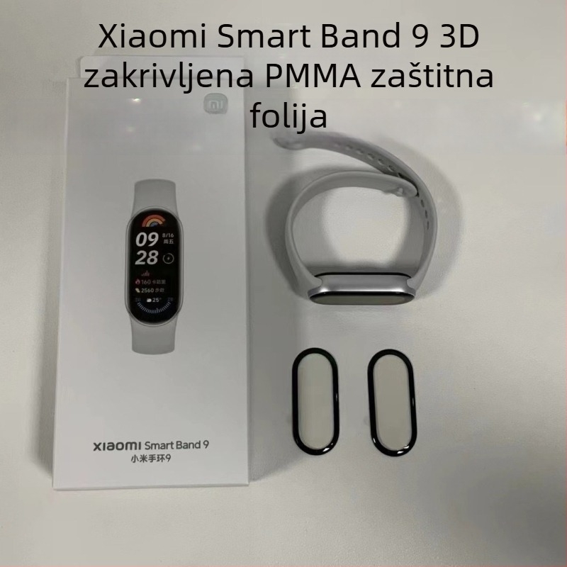 Integrirano zaštitno kućište s prednjom zaštitom zaslona za Xiaomi Mi Band 8/9, otporno na otiske prstiju, cijeli zaslon, PC + staklo