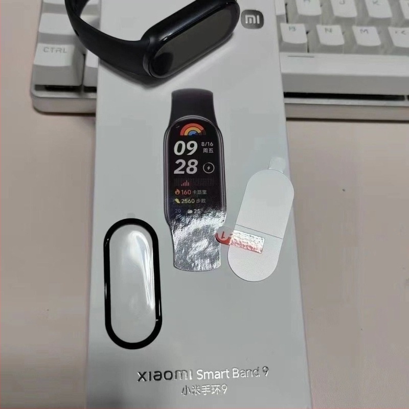 Integrirano zaštitno kućište s prednjom zaštitom zaslona za Xiaomi Mi Band 8/9, otporno na otiske prstiju, cijeli zaslon, PC + staklo
