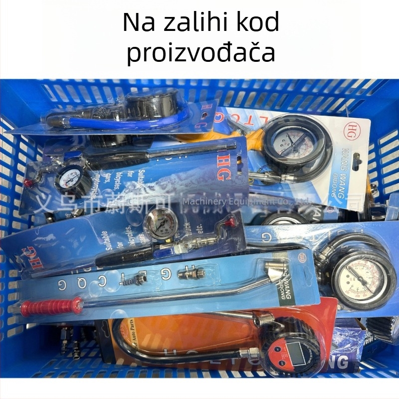 Digitalni tlakomjer za gume s glavom za napuhivanje, automobilni tlakometar, visoka preciznost