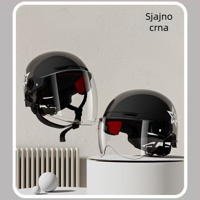 Polu-lice kaciga za električne bicikle i motocikle, unisex, cjelogodišnja uporaba