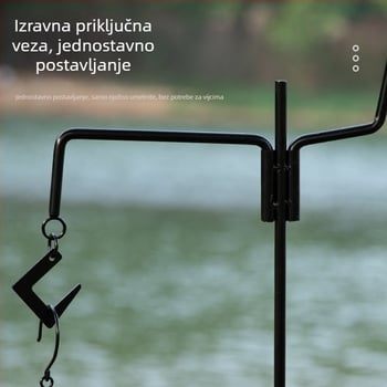 Vanjski kovani stalak za lampu za kampiranje i viseće lampe, s mogućnošću ugradnje u tlo