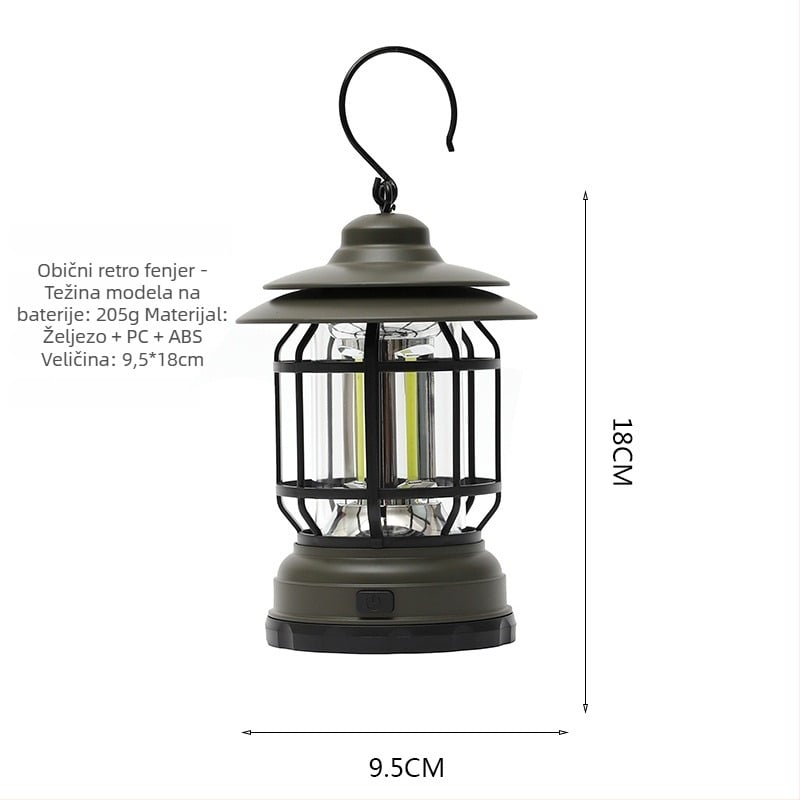 Vanjski kovani stalak za lampu za kampiranje i viseće lampe, s mogućnošću ugradnje u tlo
