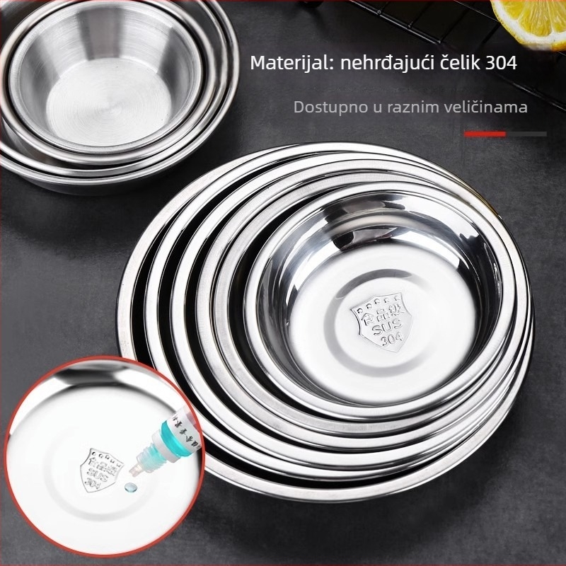 304 nehrđajućeg čelika okrugla posuda za začine i umake, kućna uporaba; pogodna za hot pot umake, umak od soje i ocat; pogodna za voće i deserte