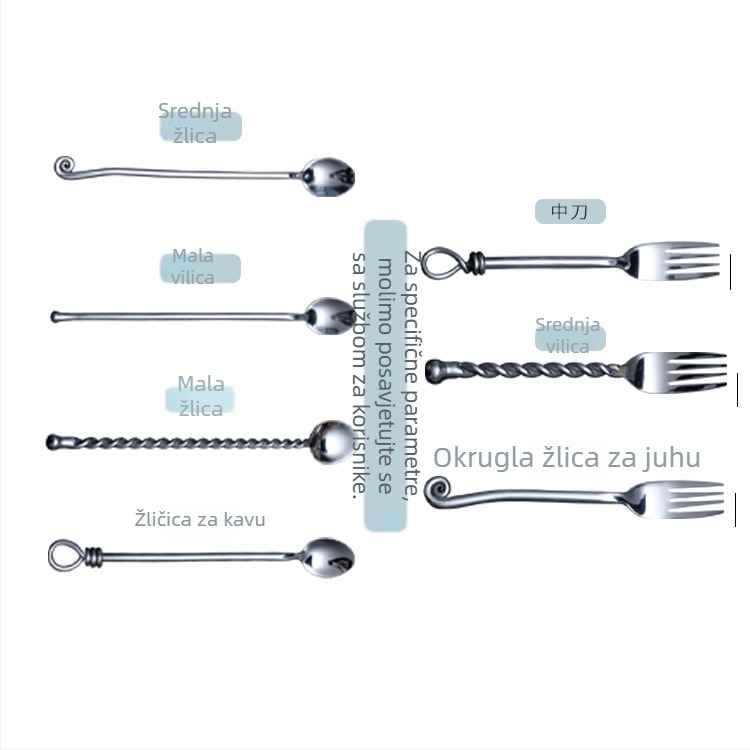 304 inox čelični set pribora – prijenosni set za kavu i desert (nož, vilica i žlica)