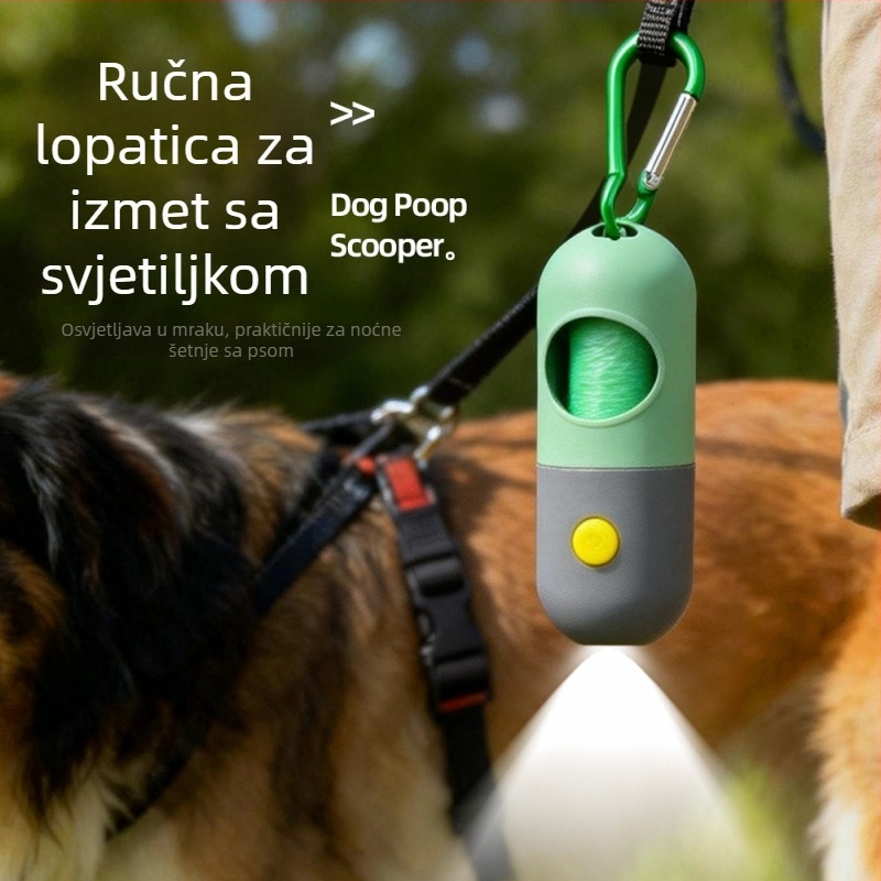 Dispenzer za vrećice za otpad kućnih ljubimaca sa LED svjetlom, jednokratne vrećice za mačke, prijenosne vrećice za pse za vanjske izlete