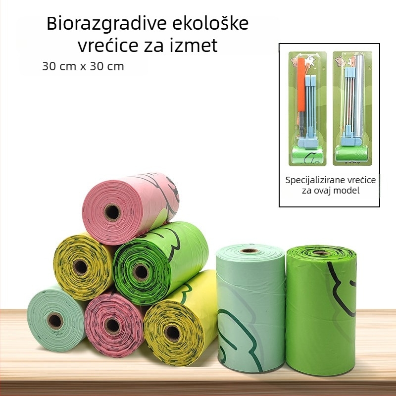 Velike vrećice za prikupljanje izmeta, 30×30 cm, rolo tip, debeli PE
