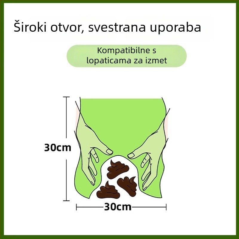 Velike vrećice za prikupljanje izmeta, 30×30 cm, rolo tip, debeli PE