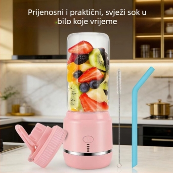 Prenosna, punjiva čaša sokovnika za kućnu upotrebu, kompaktni blender za voće i povrće, kapacitet do 400 ml