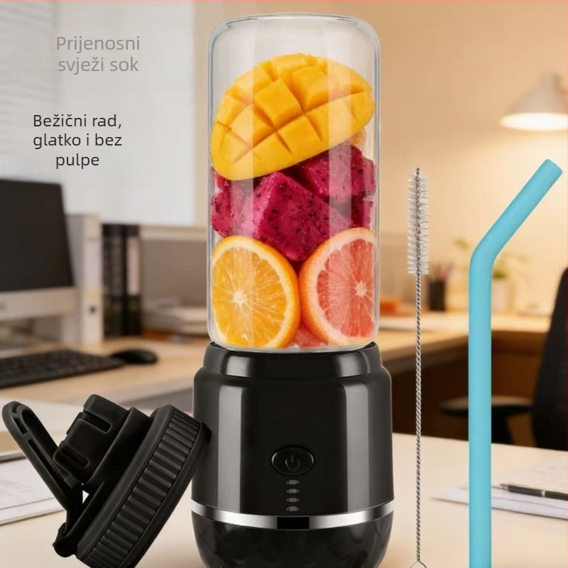 Prenosna, punjiva čaša sokovnika za kućnu upotrebu, kompaktni blender za voće i povrće, kapacitet do 400 ml