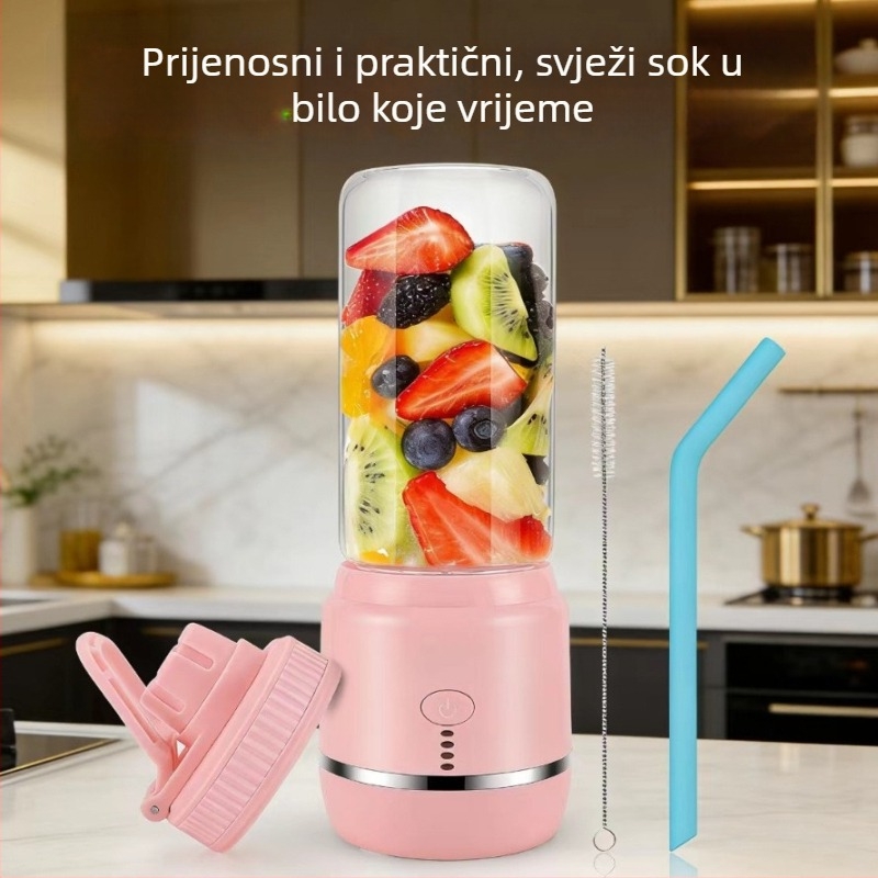 Prenosna, punjiva čaša sokovnika za kućnu upotrebu, kompaktni blender za voće i povrće, kapacitet do 400 ml