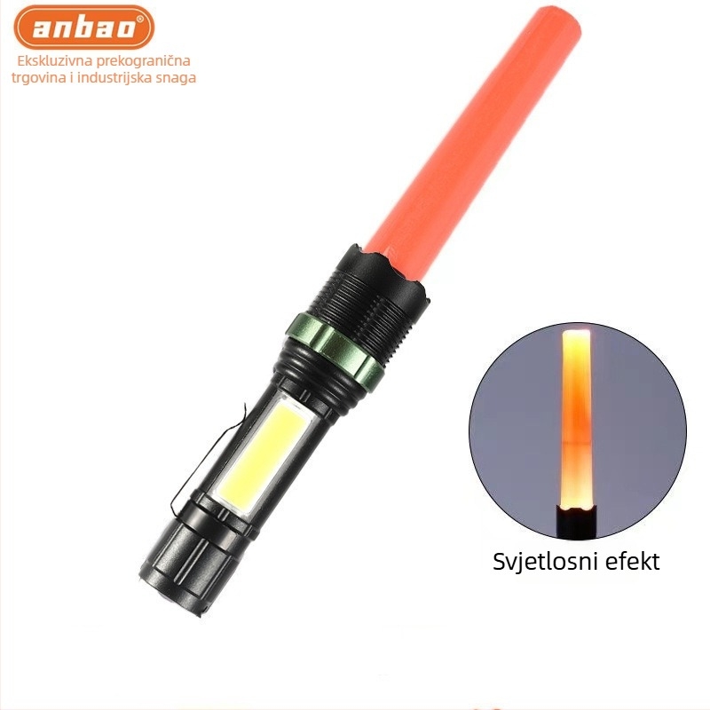 USB punjiva visokosjajna svjetiljka s crvenim signalom za promet i upozoravajućim svjetlosnim štapom, fluorescirajući štap za atmosferu