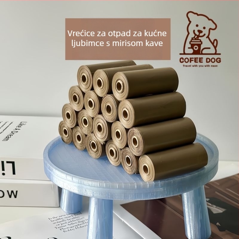 Coffee Puppy Vrećice za otpad kućnih ljubimaca – Debeli vrećice za pseće izmet i vrećice za mačji stelj, za čišćenje