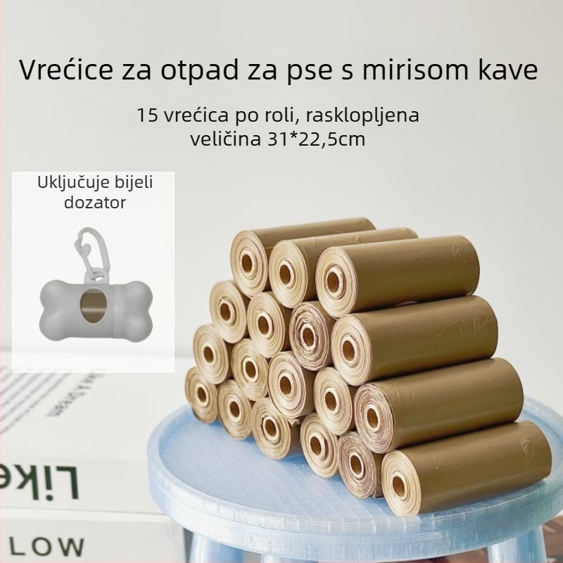 Coffee Puppy Vrećice za otpad kućnih ljubimaca – Debeli vrećice za pseće izmet i vrećice za mačji stelj, za čišćenje
