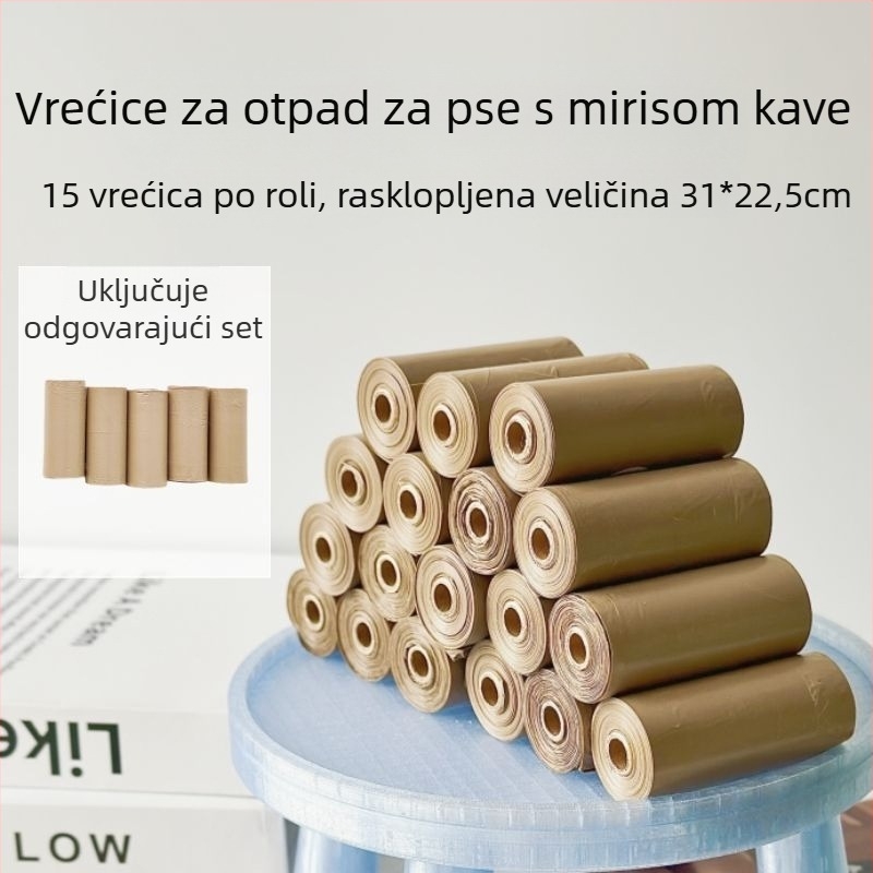 Coffee Puppy Vrećice za otpad kućnih ljubimaca – Debeli vrećice za pseće izmet i vrećice za mačji stelj, za čišćenje