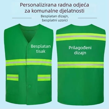 Reflektirajući prsluk za sanitarne radnike i osoblje za čišćenje, radna odjeća za gradnju, uređenje okoliša i održavanje