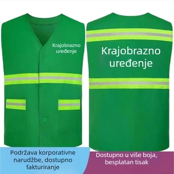 Reflektirajući prsluk za sanitarne radnike i osoblje za čišćenje, radna odjeća za gradnju, uređenje okoliša i održavanje