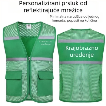 Reflektirajući prsluk za sanitarne radnike i osoblje za čišćenje, radna odjeća za gradnju, uređenje okoliša i održavanje