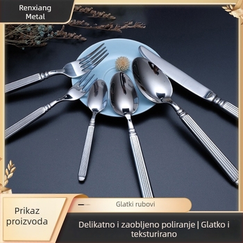 Set pribora od nehrđajućeg čelika 430 – prenosivi zapadni set pribora za steak i salatu