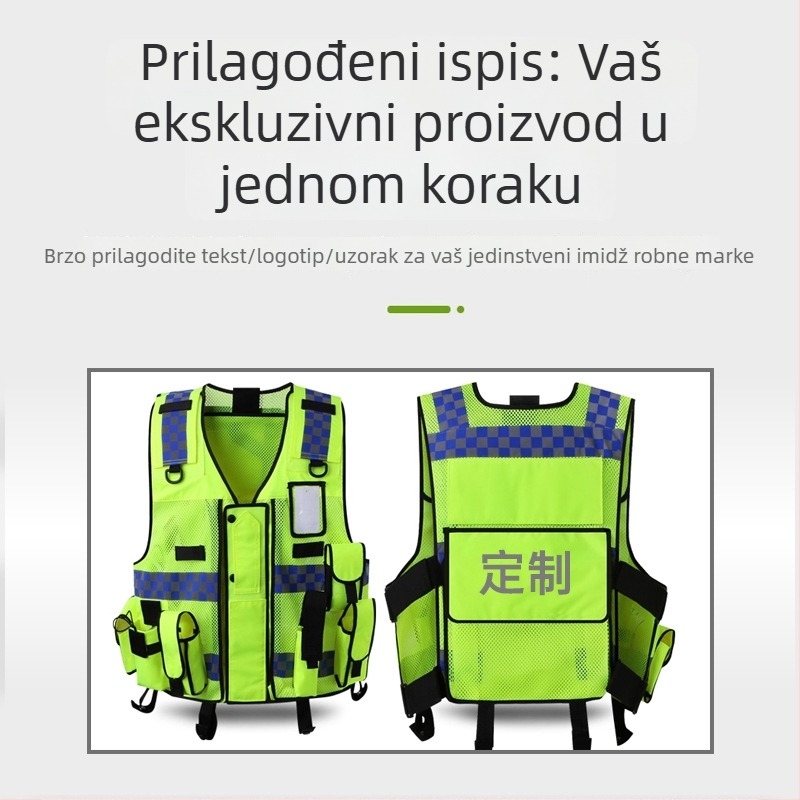 Shengchi Reflektirajući sigurnosni prsluk za promet i upravljanje cestama — osmeročlani set, noćna patrola, višenamjenska jakna
