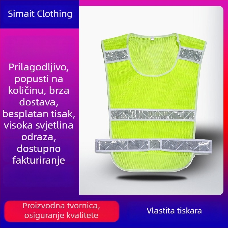Reflektirajuća sigurnosna vest s prozračnom mrežom za noćni promet i patrolu