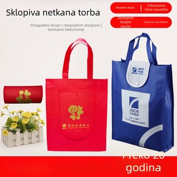 Prilagodljiva sklopiva torba od netkanog materijala, stil novčanika i otisak logotipa