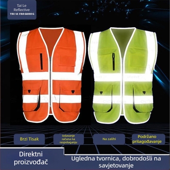 Reflektirajući sigurnosni prsluk za biciklizam i promet s prilagođenim logom