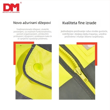DM Daoming Reflektirajuća sigurnosna vesta za promet i biciklizam, poliesterno elastično vlakno