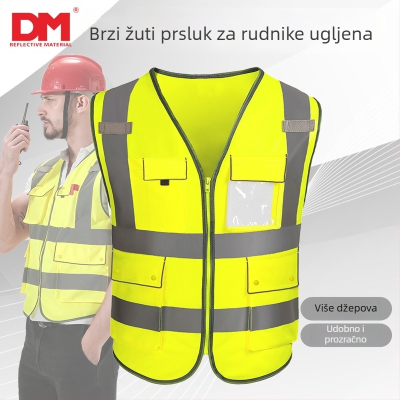 DM Daoming Reflektirajuća sigurnosna vesta za promet i biciklizam, poliesterno elastično vlakno