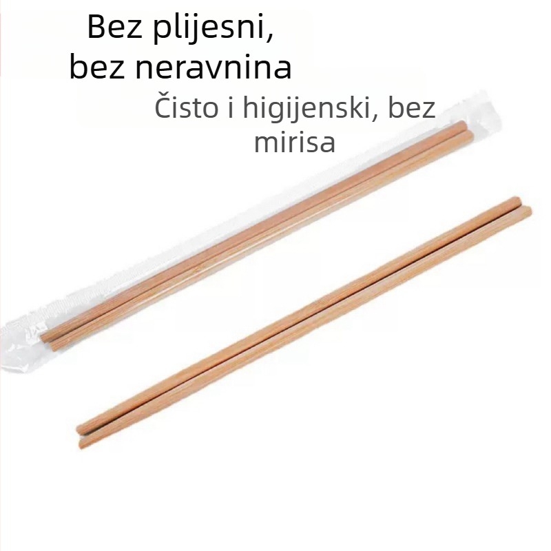 Jednokratne štapiće od karbonskog bambusa, prehrambene kvalitete, pojedinačno pakirane za dostavu i brzu hranu, deblje i duže, pogodne za restorane s vrućim loncem