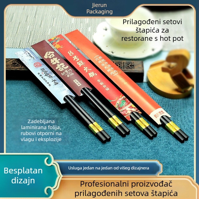 Jednokratne papirnate omotnice za štapiće s tiskom logotipa za zapadne restorane i kafiće
