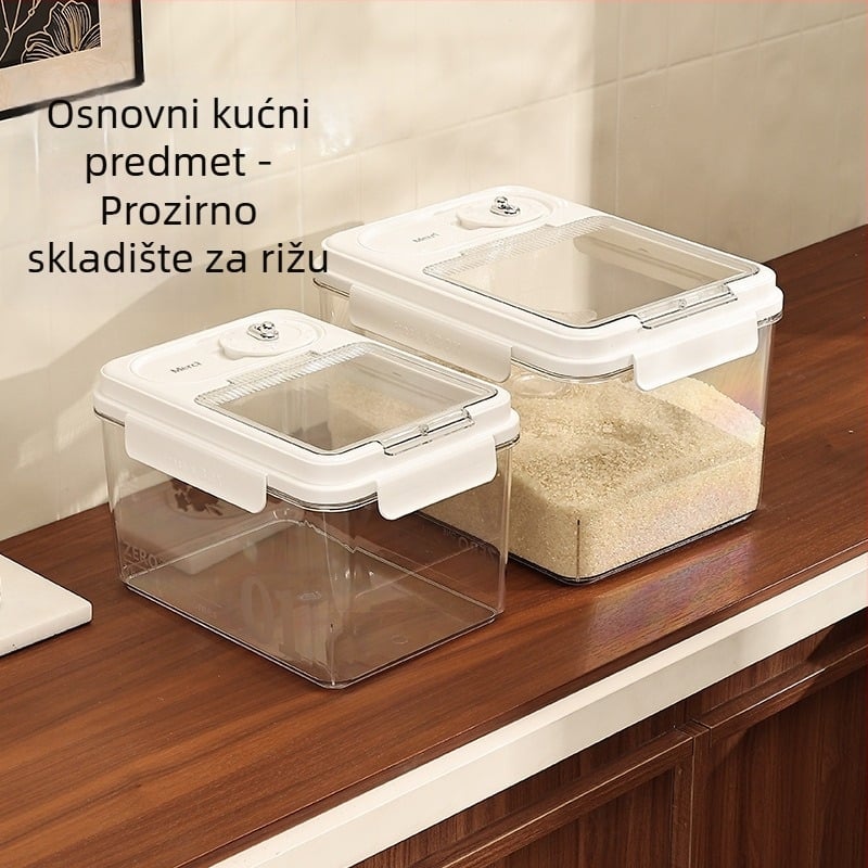 Kućni spremnik za skladištenje riže, 2026 novi model, otporan na insekte i vlagu, hermetički zatvoren, za rižu, brašno, hranu za mačke i pse