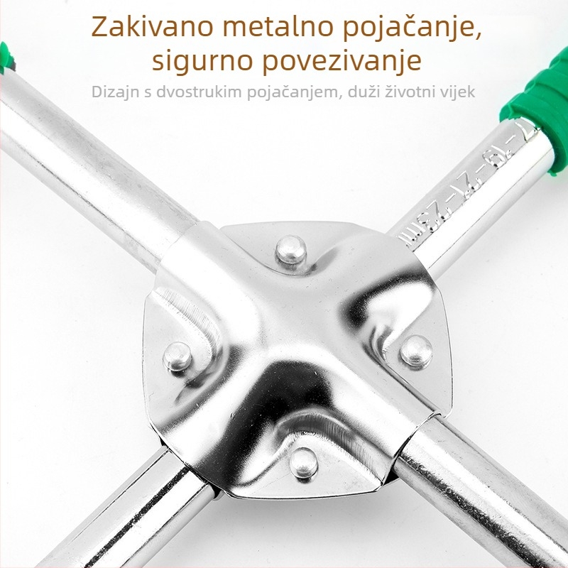 Sklopni križni ključ za automobilske gume, karbonska čelika, prijenosni alat za popravak auta